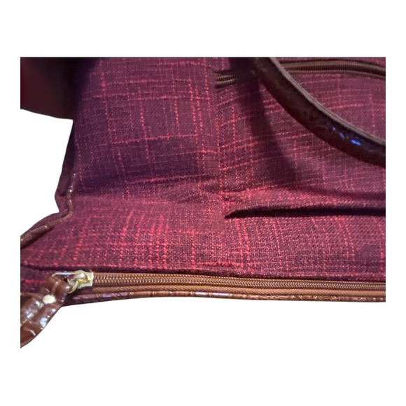 Samantha Brown Croc Embossed Burgundy Tote/Laptop Bag - Picture 8 of 16